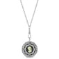 1928 Silver Tone Black Cameo Round Locket Necklace - image 1