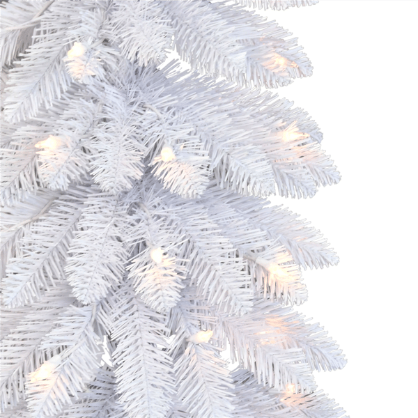 Puleo International 6ft. Pre-Lit White Alpine Pencil Tree