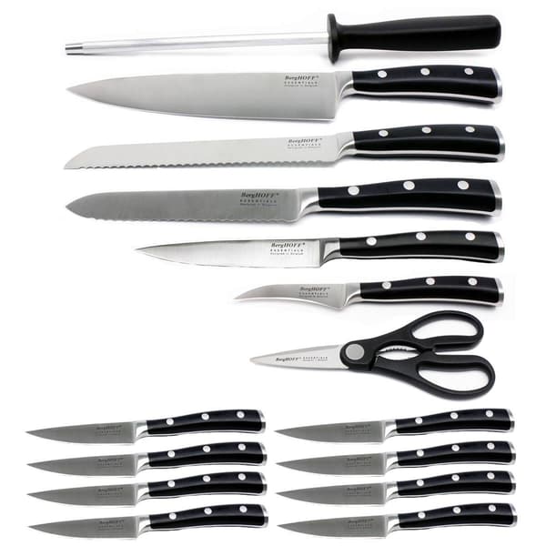 BergHOFF Essentials 16pc. Kitchen Knife Set & Wood Dowel Block