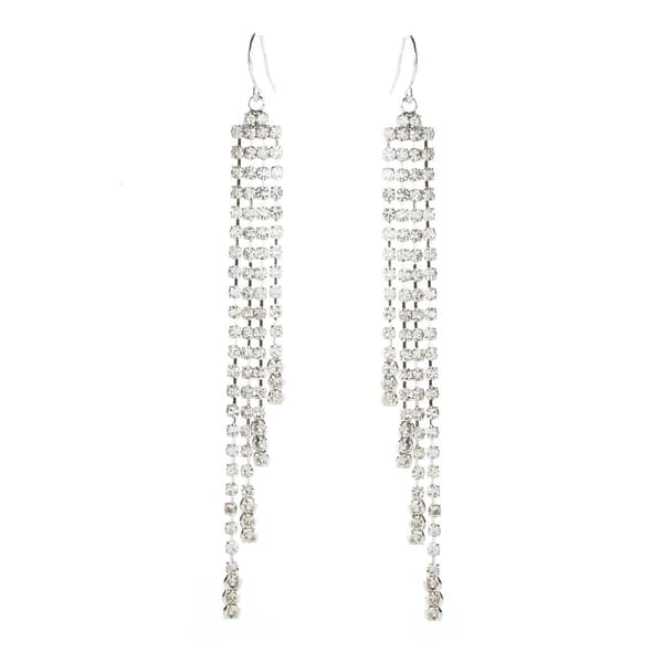 Rosa Rhinestones Graduated Fringe Earrings - image 