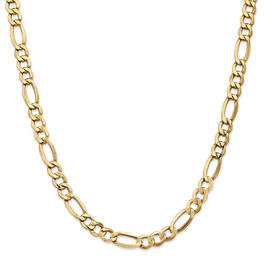 Mens Gold Classics&#8482; 7.3mm. 14k Semi Solid Figaro Chain Bracelet