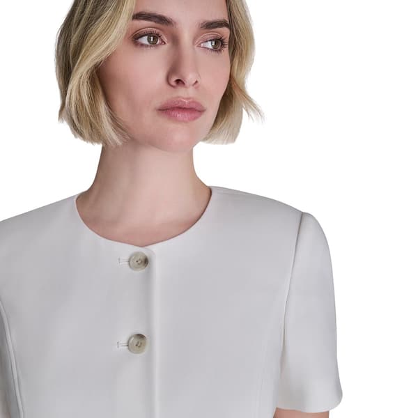 Womens DKNY Short Sleeve Button Front Blouse