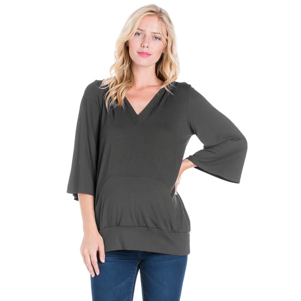 Plus Size 24/7 Comfort Apparel Oversized Maternity Hoodie - image 