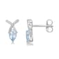 Gemminded White Gold 6x4mm Aquamarine & 0.05ctw. Diamond Earrings - image 1