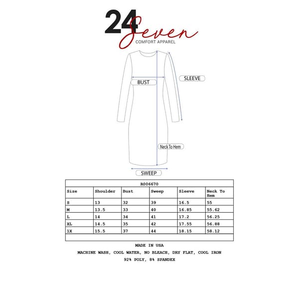 Womens 24/7 Comfort Apparel 3/4 Sleeve Drape Front Wrap Dress