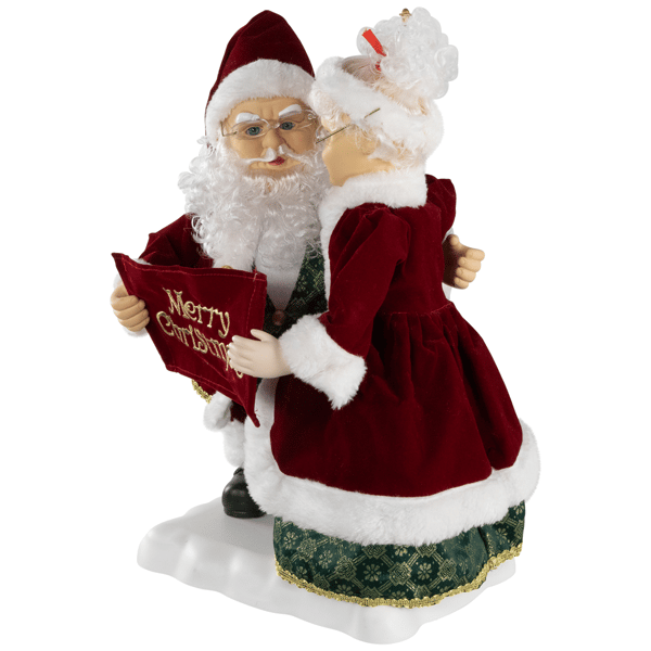 Northlight Mr. and Mrs. Claus Figures with "Merry Christmas" Sign