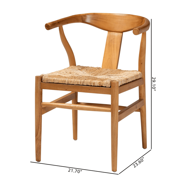 bali & pari Fika Dining Chair with Woven Seagrass Seat