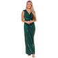 Petites Connected Apparel Sleeveless Metallic Knit Drape Gown - image 1