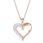 Rose Gold Flash Plated Brass Crystal Heart Pendant - image 1