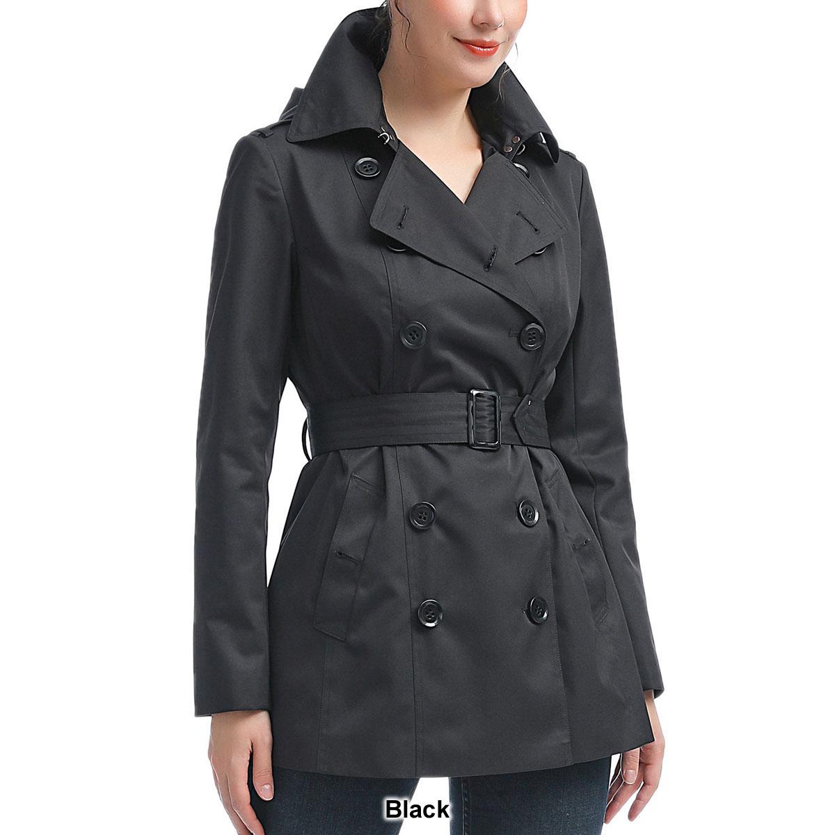 Womens BGSD Waterproof Classic Hooded Short Trench Coat