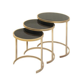 9th & Pike&#40;R&#41; Gold Metal Nest Tables - Set of 3