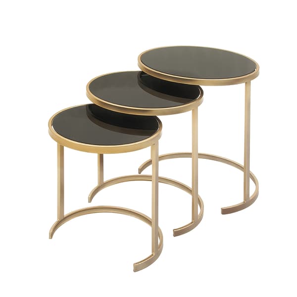 9th & Pike&#40;R&#41; Gold Metal Nest Tables - Set of 3 - image 