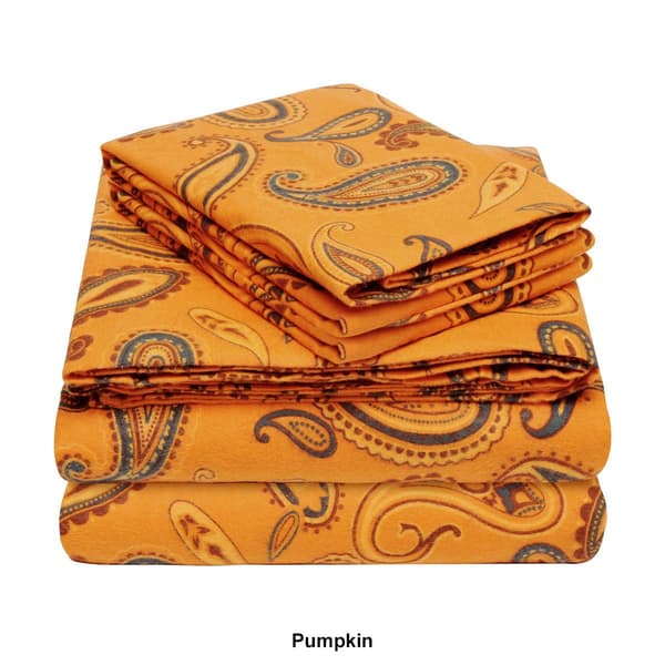 Superior Cotton Flannel Deep Pocket Paisley Sheet Set