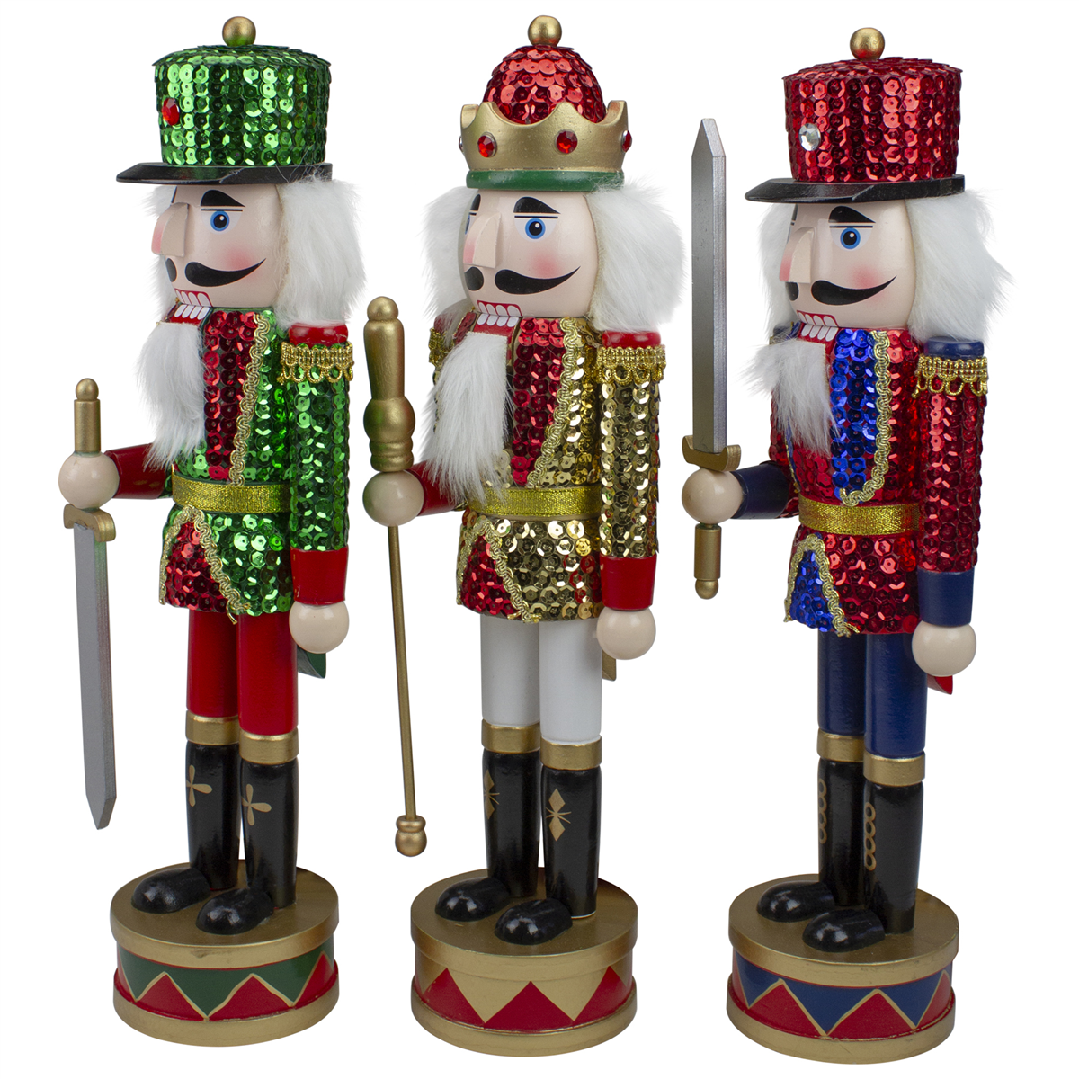 Nutcracker Factory Wooden Christmas Nutcrackers - Set of 3