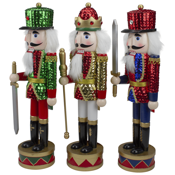 Nutcracker Factory Wooden Christmas Nutcrackers - Set of 3
