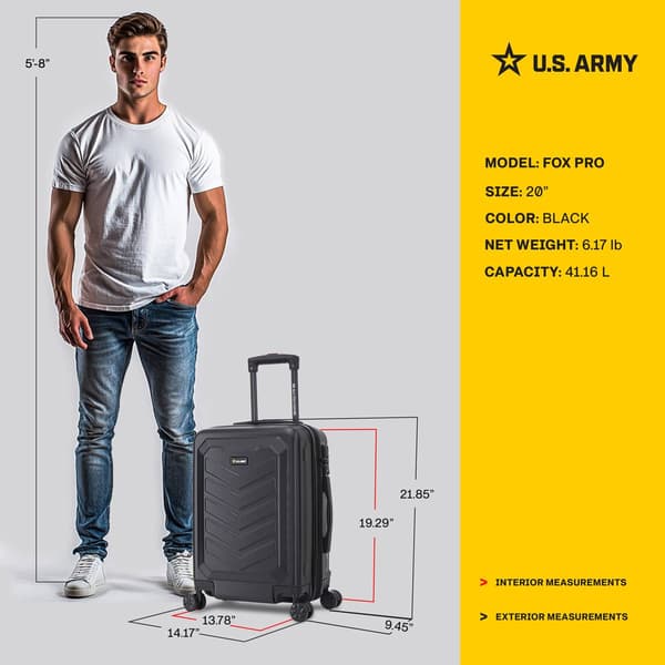 U.S. Army Fox Pro 20in. Expandable Carry-On w/ TSA Lock