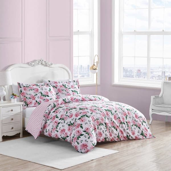 Betsey Johnson Blooming Roses Microfiber Duvet Cover Set