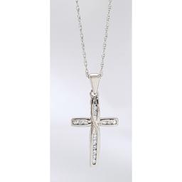 Diamond Classics(tm) 1/10ct Diamond Sterling Silver Cross Pendant