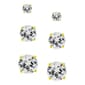 Gianni Argento Lab White Sapphire 3pr. Round Stud Earrings - image 1