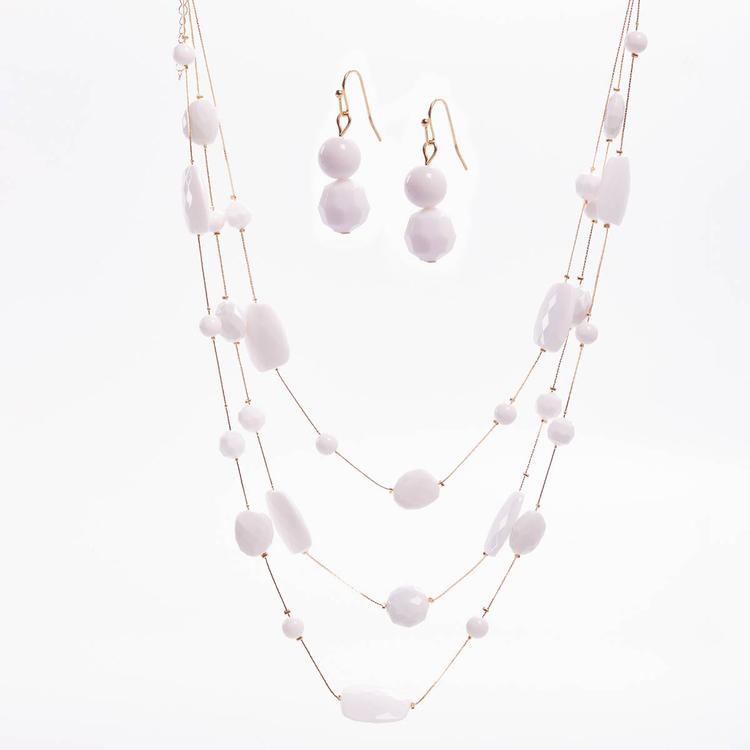 Ashley Cooper(tm) Faceted Beaded Necklace & Earrings Set