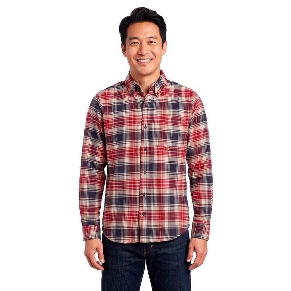 Mens Jackson Hole Flannel Shirt - Navy/Burgundy - image 