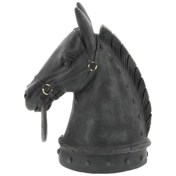 9th & Pike&#174; Black Polystone Horse Head Sculpture