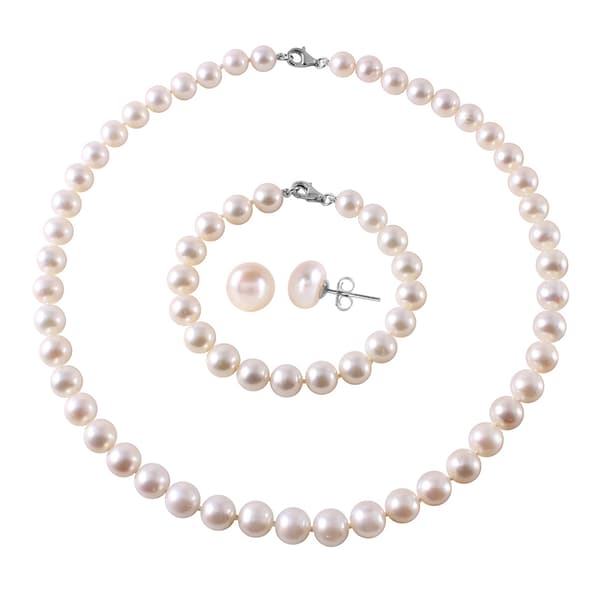 Gemstone Classics(tm) Sterling Silver 3pc. Freshwater Pearl Set - image 