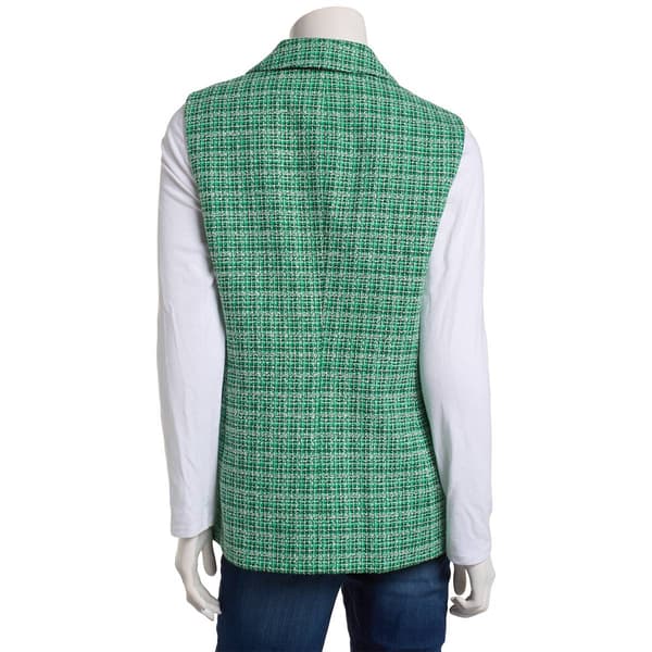Womens Kasper Sleeveless Tweed Vest with Pockets