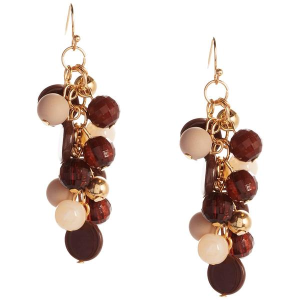 Ashley Cooper(tm) Gold Plated Cluster Beaded Drop Earrings - image 
