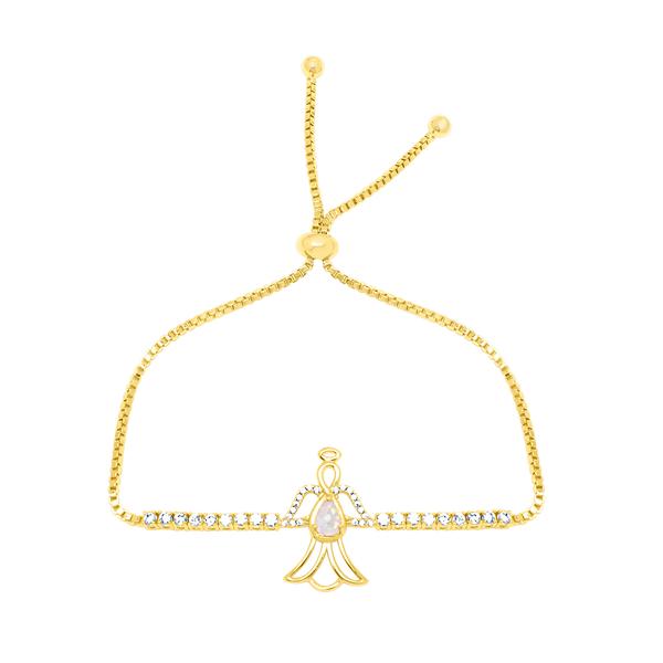 Gianni Argento Gold Plated Lab Opal Angel Adjustable Bracelet - image 