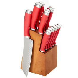 Cuisinart 14-pc Knife Set with 6 Bread Knife &Block - Walnut