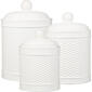 Home Essentials Set of 3 Basket Weave Embellished Canister - image 1