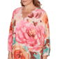 Plus Size Ruby Rd. Renaissance Romance Scallop Neck Floral Blouse - image 4