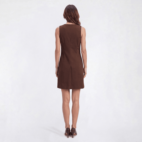 Womens June & Hudson Sleeveless Button Front V-Neck Shift Dress