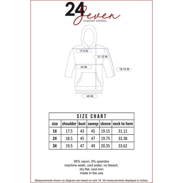 Plus Size 24/7 Comfort Apparel Oversized Hoodie Top