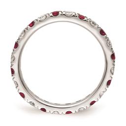 Pure Fire 14kt. White Gold Lab Created Ruby Eternity Band