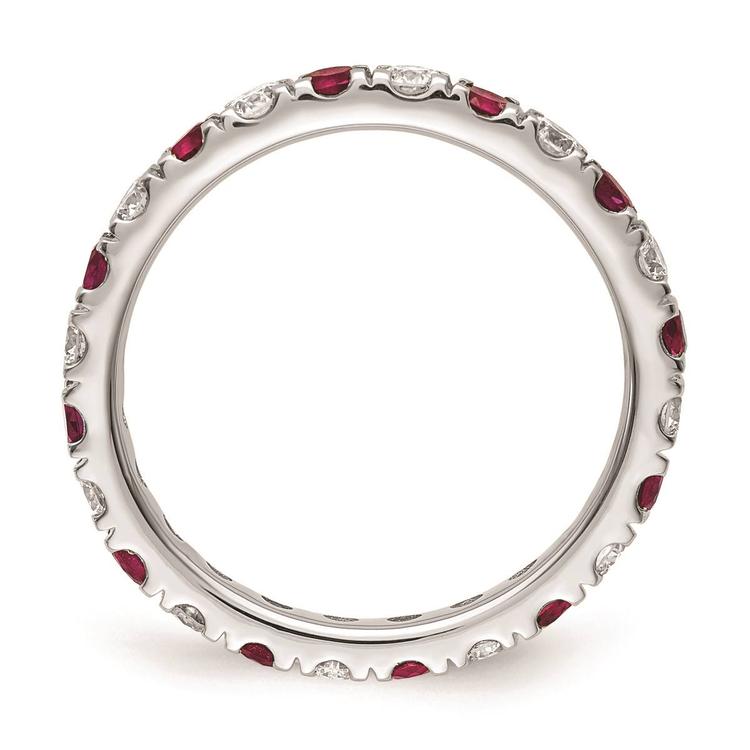 Pure Fire 14kt. White Gold Lab Created Ruby Eternity Band