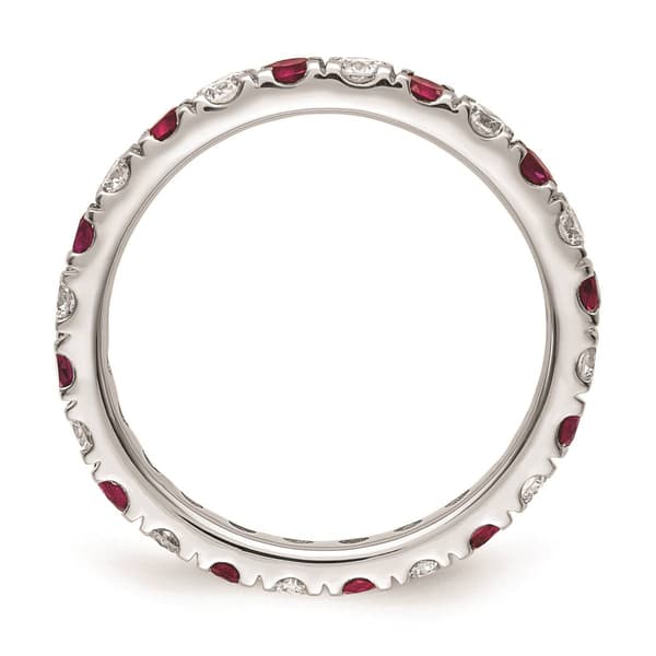 Pure Fire 14kt. White Gold Lab Created Ruby Eternity Band