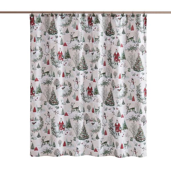 Avanti Yuletide Fabric Shower Curtain - image 