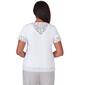 Petite Alfred Dunner Charleston Lace Border Tee w/Necklace - image 2