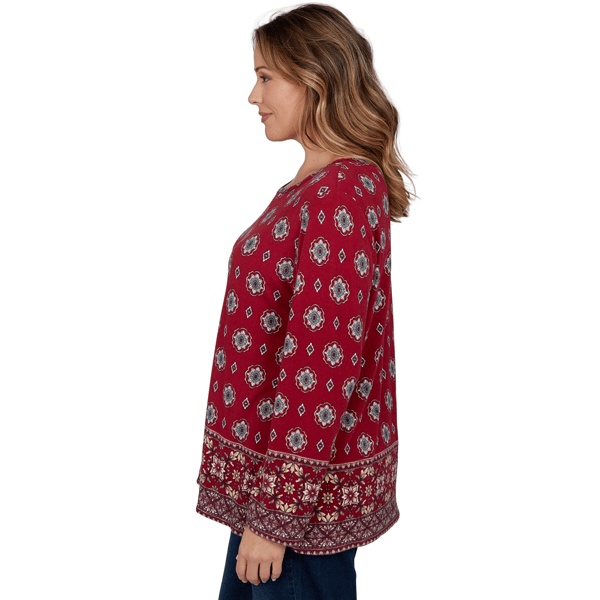 Plus Size Ruby Rd. English Countryside Medallion Border Blouse
