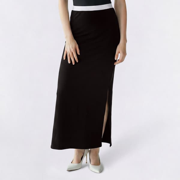 Juniors Plus Eye Candy Contrast Color Maxi Skirt - image 