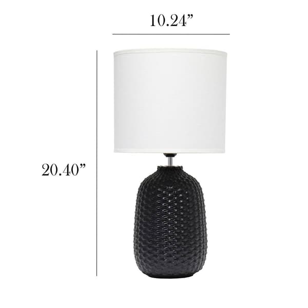 Simple Designs 20.4in. Ceramic Oblong Table Lamp