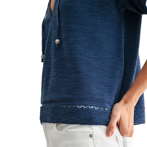 Womens CITY BLUES Tie Neck Pointelle Sweater