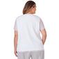 Plus Size Alfred Dunner Charleston Yoke Embroidery Lace Trim Tee - image 2