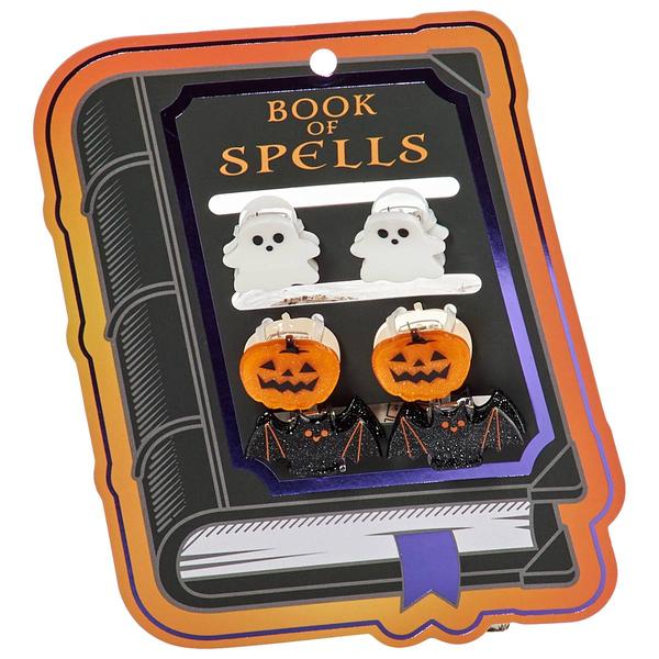 Womens Happy Halloween 6pk. Ghost/Pumpkin/Bats Claw Clips - image 