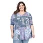 Plus Size 24/7 Comfort Apparel Paisley Elbow Sleeve V-Neck Top - image 2