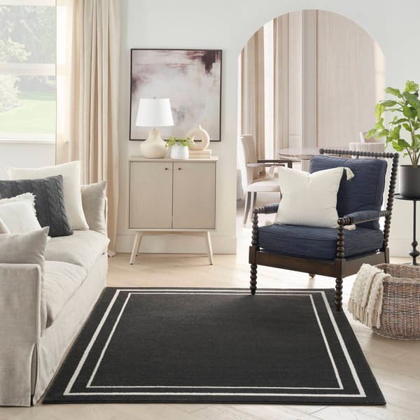Nourison Essentials Double Border Indoor/Outdoor Large Area Rug