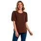 Womens Adrianna Papell Short Flutter Sleeve Solid Airflow Blouse - image 1