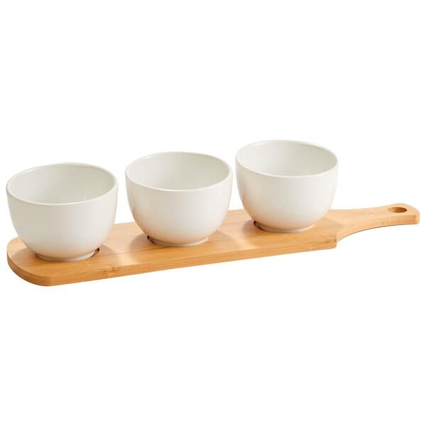 Gracious Dining 3pc. Tidbit Bowls with Bamboo Tray - image 